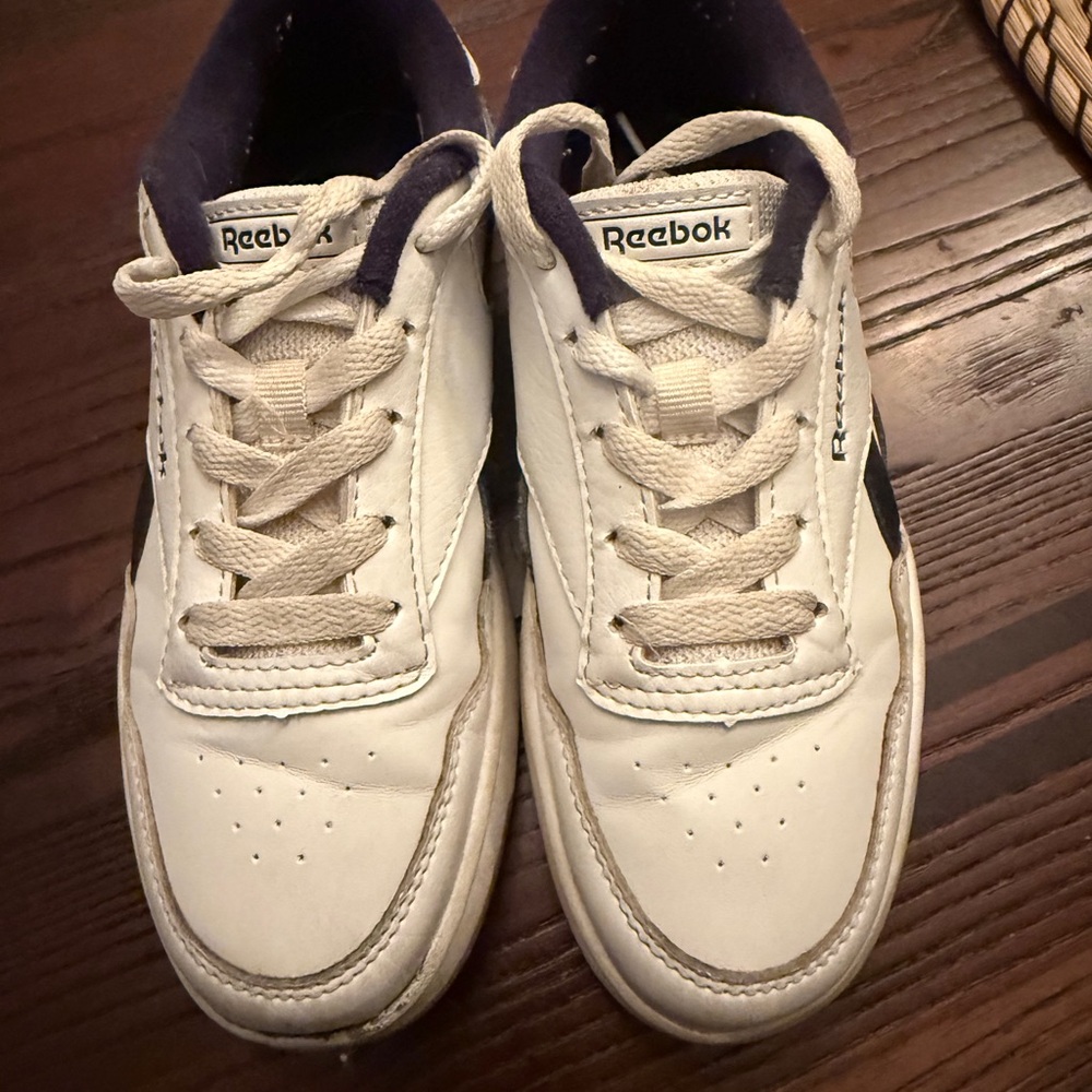 Reebok Kids White and Navy Sneakers